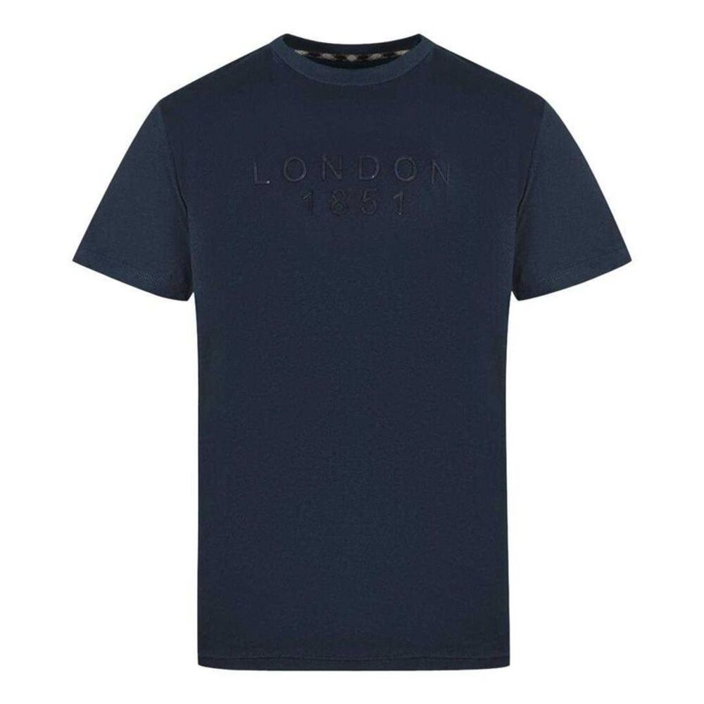 Aquascutum Mens London 1851 Logo Taped T-Shirt / Navy Blue